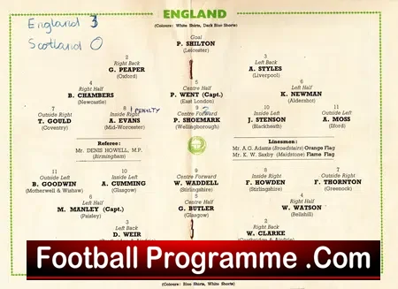 England v Scotland 1965 – Wembley – Brian Chambers