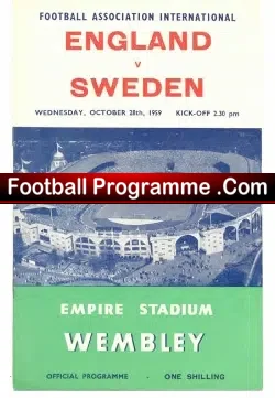 England v Sweden 1959 - football programme