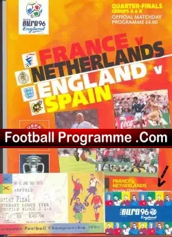 England v Sweden 1996 – Euro 96 + Ticket + Booklet