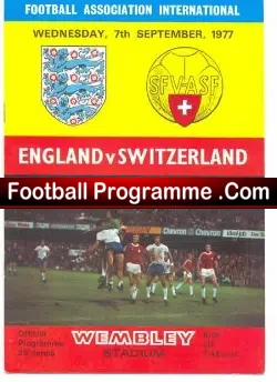 England v Switzerland 1977