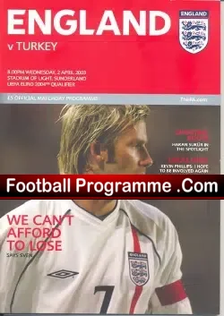 England v Turkey 2003