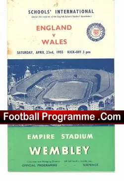 England v Wales 1955 – School Boys Match