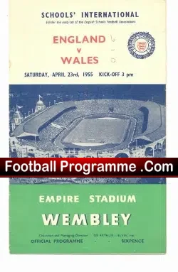 England v Wales 1955 – Schools at Wembley