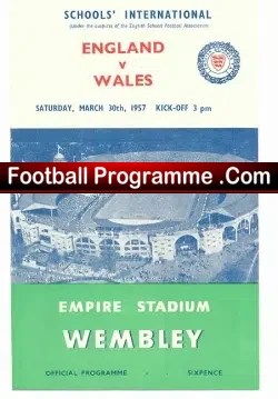 England v Wales 1957 – Schoolboys Match at Wembley
