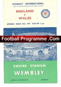 England v Wales 1957 – Wembley School Boys Match