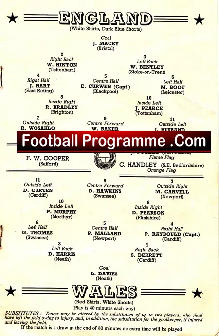 England v Wales 1963 – Wembley – Schools