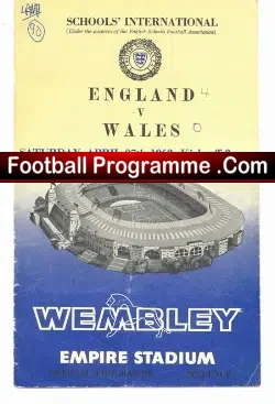 England v Wales 1963 – Wembley – Schools