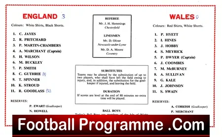England v Wales 1969 – Schoolboys at Wembley