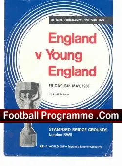 England v Young England 1966 - at Stamford Bridge Chelsea 1966 - football programme