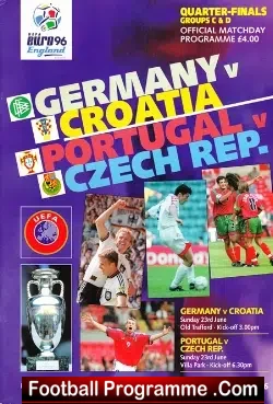 Euro 96 Germany v Croatia 1996 Portugal Czech England 1996 - football programme