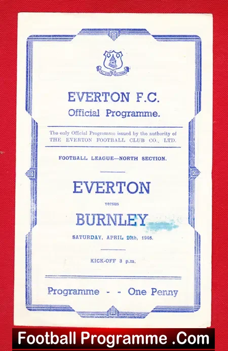 Everton v Burnley 1946 – 1940s