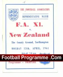 FA XI V New Zealand 1964 – Football Match at Northampton