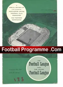 Football League v Italy Football League 1961 – at Man Utd Bobby Charlton