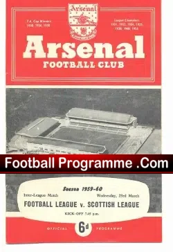 Football League v Scotland League 1960 – at Arsenal