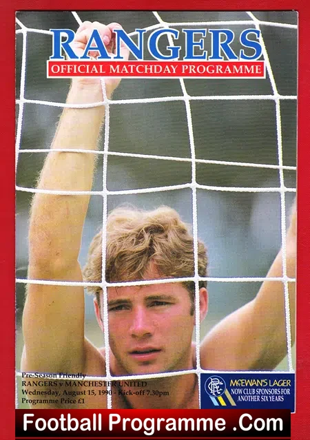 Glasgow Rangers v Manchester United 1990 – Pre Season at Ibrox