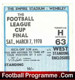 Manchester City v West Brom 1970 – League Cup Final Ticket