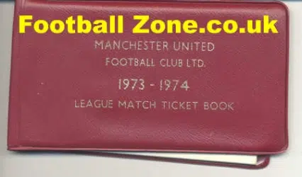 Manchester United Man Utd Season Ticket Book LMTB 1973 1974