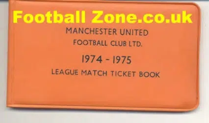 Manchester United Man Utd Season Ticket Book LMTB 1974 1975