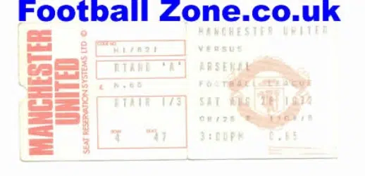 Manchester United v Arsenal 1972 – Ticket