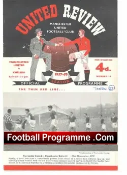 Manchester United v Chelsea 1957 - football programme
