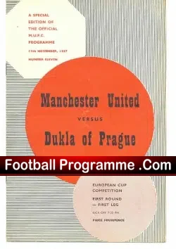 Manchester United v Dukla Prague 1957 - football programme