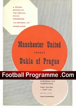 Manchester United v Dukla Prague 1957 - football programme