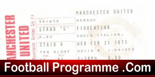 Manchester United v Fiorentina 1973 – Ticket