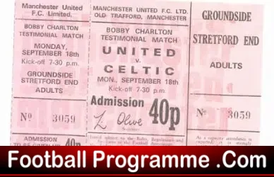 Manchester United v Glasgow Celtic 1972 – Bobby Charlton Testimonial