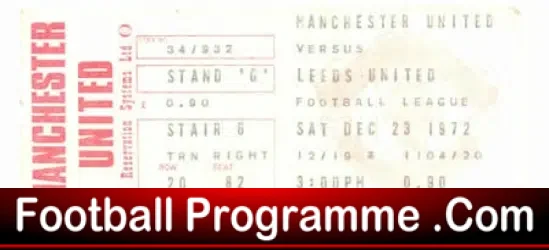 Manchester United v Leeds United 1972 – Used Ticket