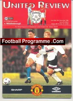 Manchester United v Middlesbrough 1998 - Treble Season - football programme