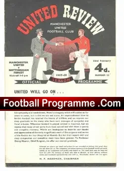 Manchester United v Nottingham Forest 1958