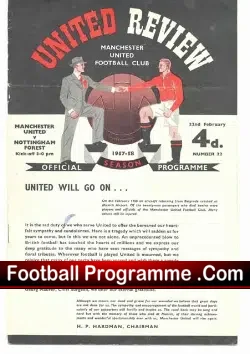 Manchester United v Nottingham Forest 1958