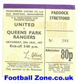 Manchester United v QPR 1977 – Tickets