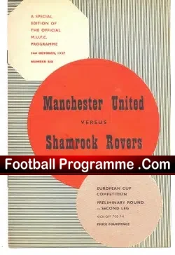 Manchester United v Shamrock Rovers 1957 – Ireland Team