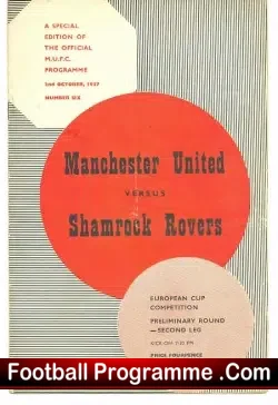 Manchester United v Shamrock Rovers 1957 – Munich Season