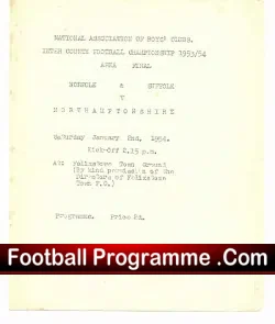 Norfolk & Suffolk v Northamptonshire 1954 – Schoolboys Final