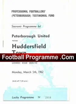 Roy Jacobs Testimonial Benefit Fund Peterborough United 1962