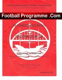 Sunderland v Sheffield 1984 – Boys Match Roker Park Sunderland