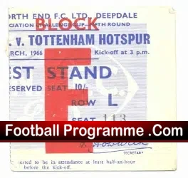 Tottenham Hotspur v Manchester United 1966 - FA Cup at PNE - football memorabilia