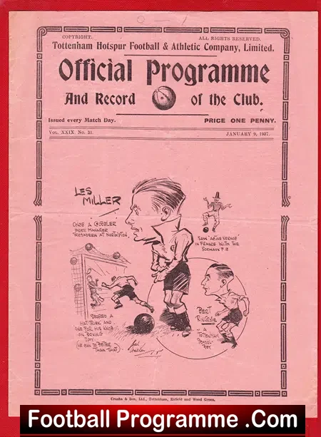 Tottenham Hotspur v Newcastle United 1936 37 – Pre War Programme