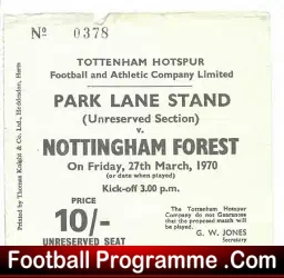 Tottenham Hotspur v Nottingham Forest 1970